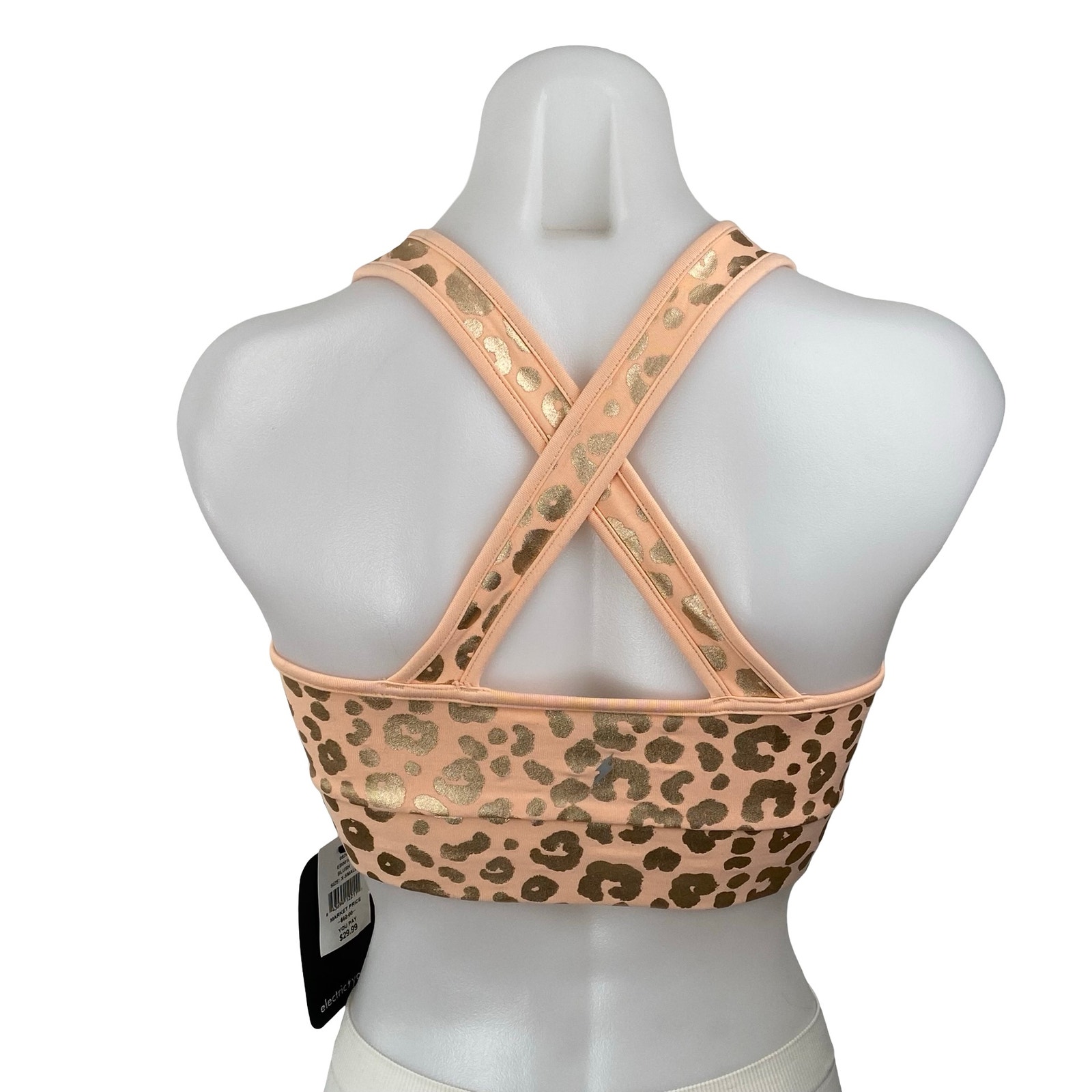 New Electric Yoga Independence Cheetah Metallic Athletic Sports Bra Tank Top Xs — image 4 of 6